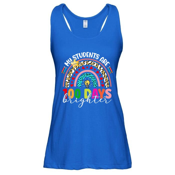 Rainbow My Students Are 100 Days Brighter Teacher Cute Gift Ladies Essential Flowy Tank