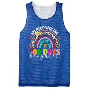 Rainbow My Students Are 100 Days Brighter Teacher Cute Gift Mesh Reversible Basketball Jersey Tank