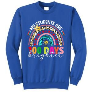 Rainbow My Students Are 100 Days Brighter Teacher Cute Gift Tall Sweatshirt