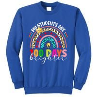 Rainbow My Students Are 100 Days Brighter Teacher Cute Gift Tall Sweatshirt