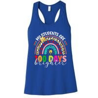 Rainbow My Students Are 100 Days Brighter Teacher Cute Gift Women's Racerback Tank