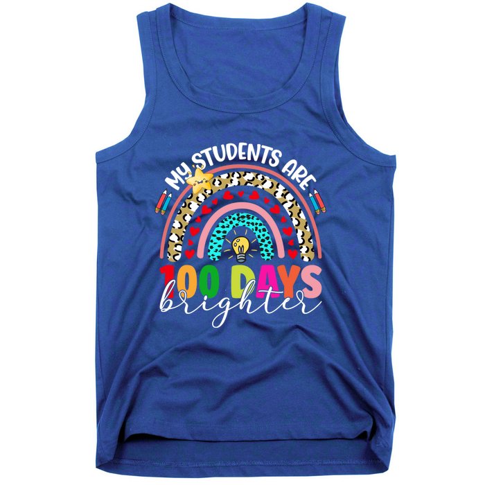 Rainbow My Students Are 100 Days Brighter Teacher Cute Gift Tank Top