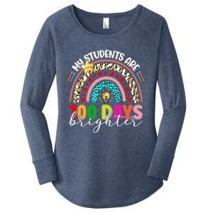 Rainbow My Students Are 100 Days Brighter Teacher Cute Gift Women's Perfect Tri Tunic Long Sleeve Shirt