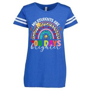 Rainbow My Students Are 100 Days Brighter Teacher Cute Gift Enza Ladies Jersey Football T-Shirt