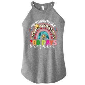 Rainbow My Students Are 100 Days Brighter Teacher Cute Gift Women's Perfect Tri Rocker Tank