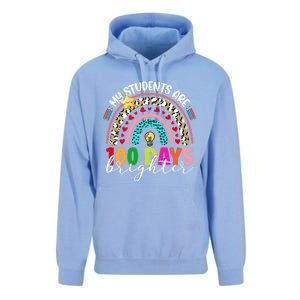 Rainbow My Students Are 100 Days Brighter Teacher Cute Gift Unisex Surf Hoodie