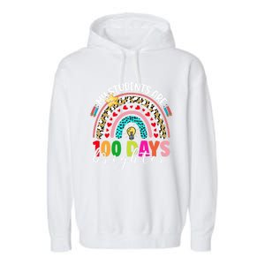 Rainbow My Students Are 100 Days Brighter Teacher Cute Gift Garment-Dyed Fleece Hoodie