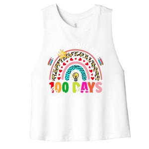 Rainbow My Students Are 100 Days Brighter Teacher Cute Gift Women's Racerback Cropped Tank