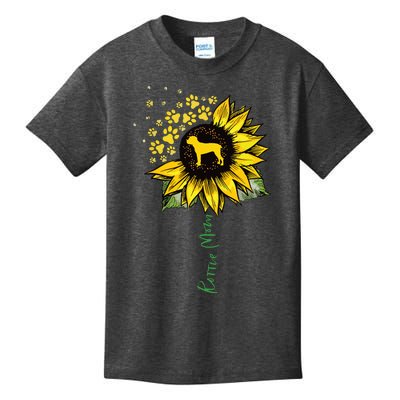 Rottie Mom Sunflower Rottweiler Gifts Dog Mom Mama Kids T-Shirt