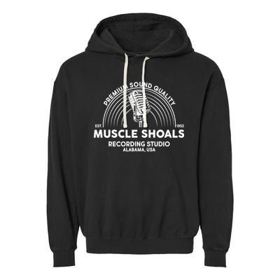Retro Muscle Shoals Recording Studio Alabama USA Logo Garment-Dyed Fleece Hoodie