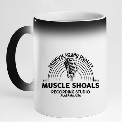 Retro Muscle Shoals Recording Studio Alabama USA Logo 11oz Black Color Changing Mug