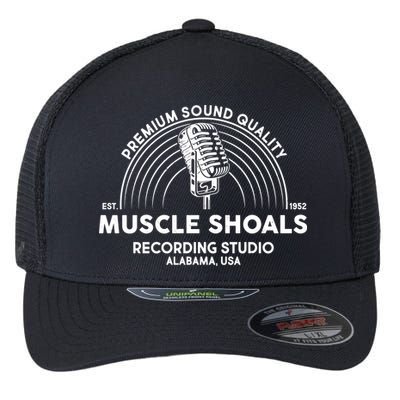Retro Muscle Shoals Recording Studio Alabama USA Logo Flexfit Unipanel Trucker Cap
