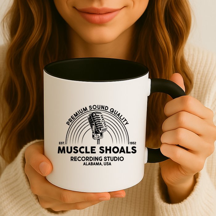 Retro Muscle Shoals Recording Studio Alabama USA Logo Mug