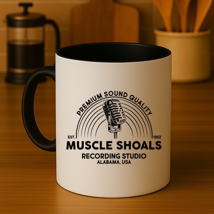 Retro Muscle Shoals Recording Studio Alabama USA Logo Mug