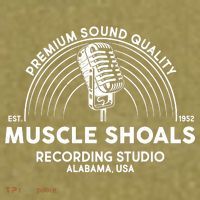 Retro Muscle Shoals Recording Studio Alabama USA Logo Garment-Dyed Women's Muscle Tee