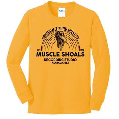 Retro Muscle Shoals Recording Studio Alabama USA Logo Kids Long Sleeve Shirt