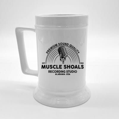 Retro Muscle Shoals Recording Studio Alabama USA Logo Beer Stein