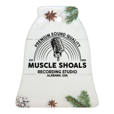 Retro Muscle Shoals Recording Studio Alabama USA Logo Ceramic Bell Ornament