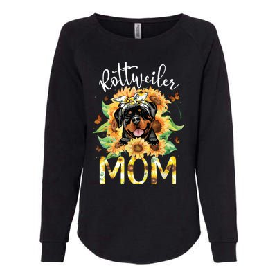 Rottweiler Mom Sunflowers Rottweiler Lovers Womens California Wash Sweatshirt