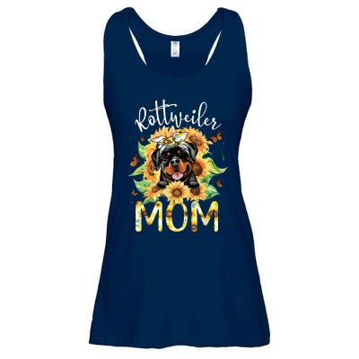 Rottweiler Mom Sunflowers Rottweiler Lovers Ladies Essential Flowy Tank