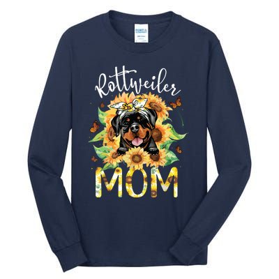 Rottweiler Mom Sunflowers Rottweiler Lovers Tall Long Sleeve T-Shirt