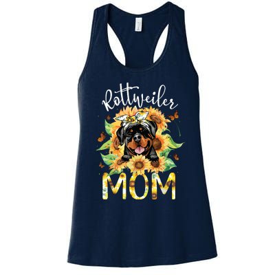 Rottweiler Mom Sunflowers Rottweiler Lovers Women's Racerback Tank