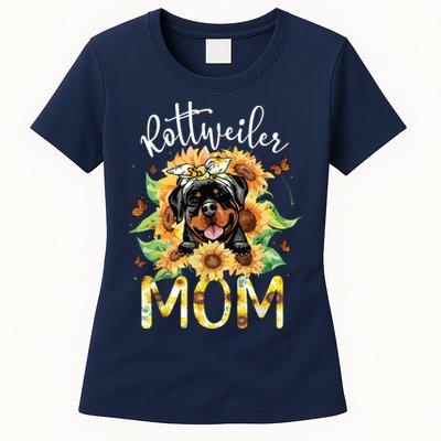 Rottweiler Mom Sunflowers Rottweiler Lovers Women's T-Shirt