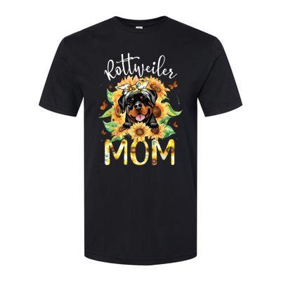 Rottweiler Mom Sunflowers Rottweiler Lovers Softstyle® CVC T-Shirt