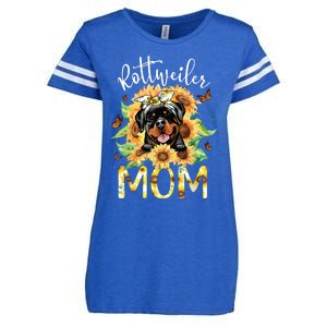 Rottweiler Mom Sunflowers Rottweiler Lovers Enza Ladies Jersey Football T-Shirt