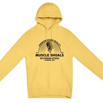 Retro Muscle Shoals Recording Studio Alabama Usa Logo Premium Pullover Hoodie