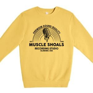 Retro Muscle Shoals Recording Studio Alabama Usa Logo Premium Crewneck Sweatshirt