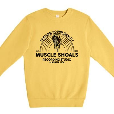 Retro Muscle Shoals Recording Studio Alabama Usa Logo Premium Crewneck Sweatshirt