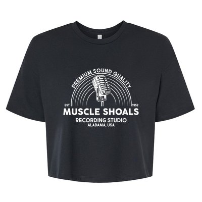 Retro Muscle Shoals Recording Studio Alabama Usa Logo Bella+Canvas Jersey Crop Tee