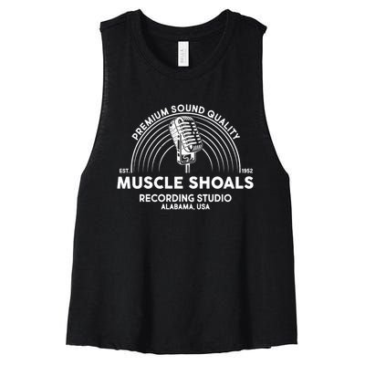 Retro Muscle Shoals Recording Studio Alabama Usa Logo Women's Racerback Cropped Tank