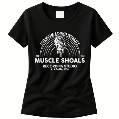 Retro Muscle Shoals Recording Studio Alabama Usa Logo Womens T-Shirt