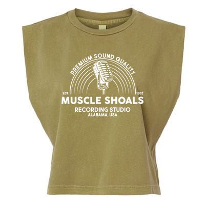 Retro Muscle Shoals Recording Studio Alabama Usa Logo Garment-Dyed Women's Muscle Tee