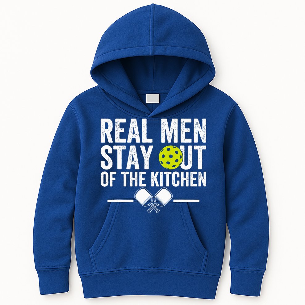 Real M.E.N Stay Out Of The Kitchen Pickleball Kids Hoodie