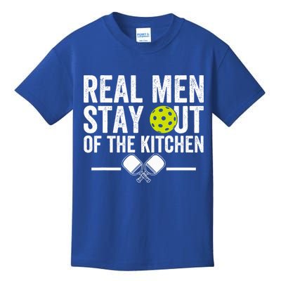 Real M.E.N Stay Out Of The Kitchen Pickleball Kids T-Shirt