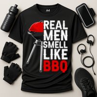 Real Men Smell Like BBQ Cooling Performance Crew T-Shirt