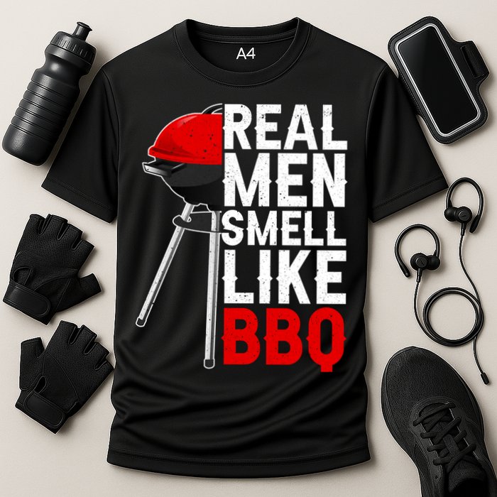 Real Men Smell Like BBQ Cooling Performance Crew T-Shirt