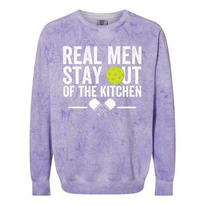 Real Man Stay Out Of The Kitchen Funny Pickleball Vintage Colorblast Crewneck Sweatshirt