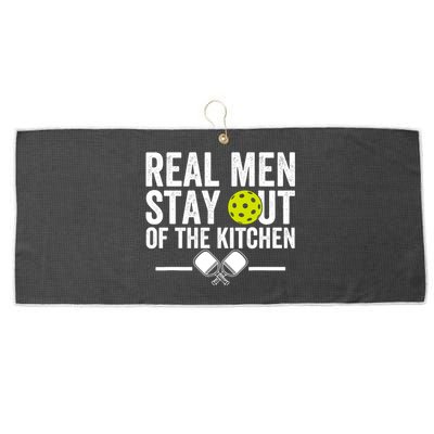 Real Man Stay Out Of The Kitchen Funny Pickleball Vintage Large Microfiber Waffle Golf Towel