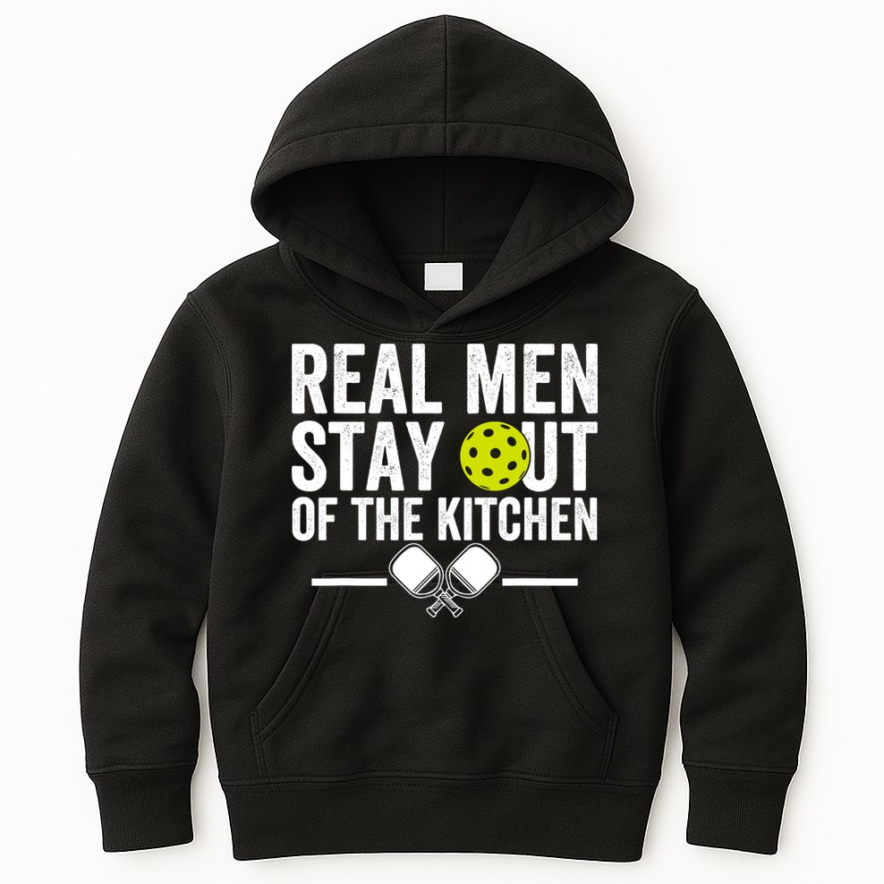 Real Man Stay Out Of The Kitchen Funny Pickleball Vintage Kids Hoodie