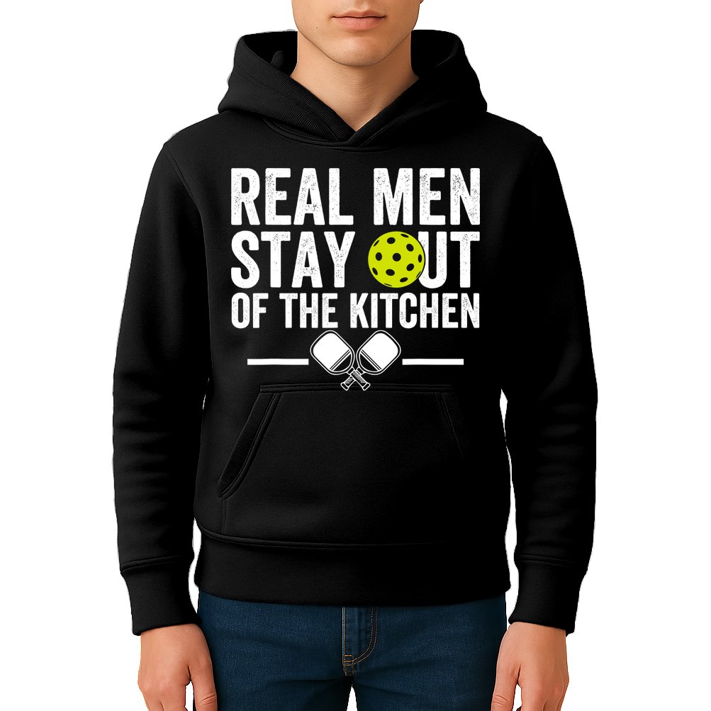 Real Man Stay Out Of The Kitchen Funny Pickleball Vintage Kids Hoodie
