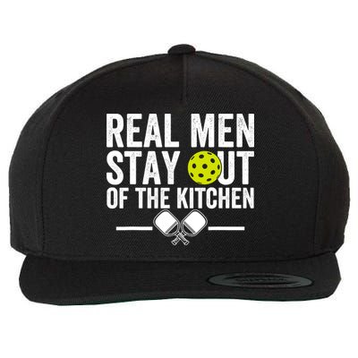 Real Man Stay Out Of The Kitchen Funny Pickleball Vintage Wool Snapback Cap