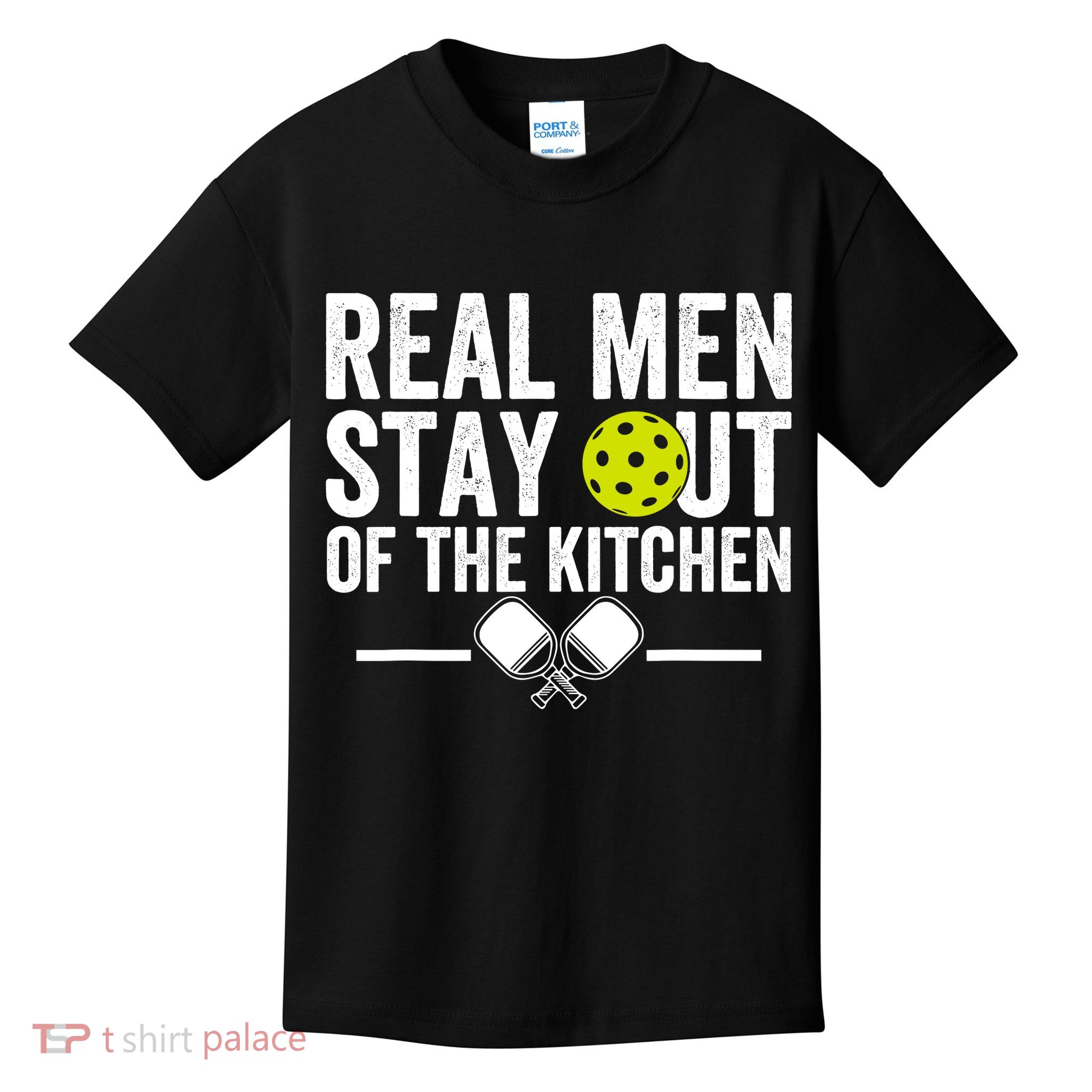 Real Man Stay Out Of The Kitchen Funny Pickleball Vintage Kids T-Shirt