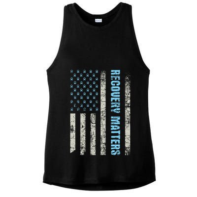 Recovery Matters Sobriety Anniversary Sober Aa Na Ladies PosiCharge Tri-Blend Wicking Tank