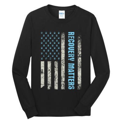 Recovery Matters Sobriety Anniversary Sober Aa Na Tall Long Sleeve T-Shirt
