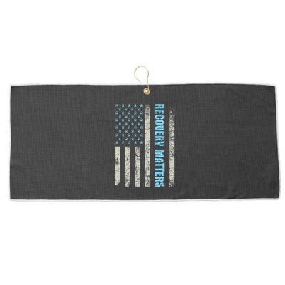 Recovery Matters Sobriety Anniversary Sober Aa Na Large Microfiber Waffle Golf Towel