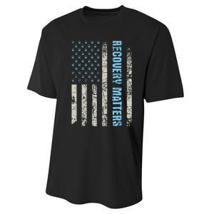 Recovery Matters Sobriety Anniversary Sober Aa Na Performance Sprint T-Shirt